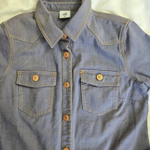 Cabi Workshop Jacket Womens XS Blue Denim Western Cowgirl Button-Up - Picture 6 of 11